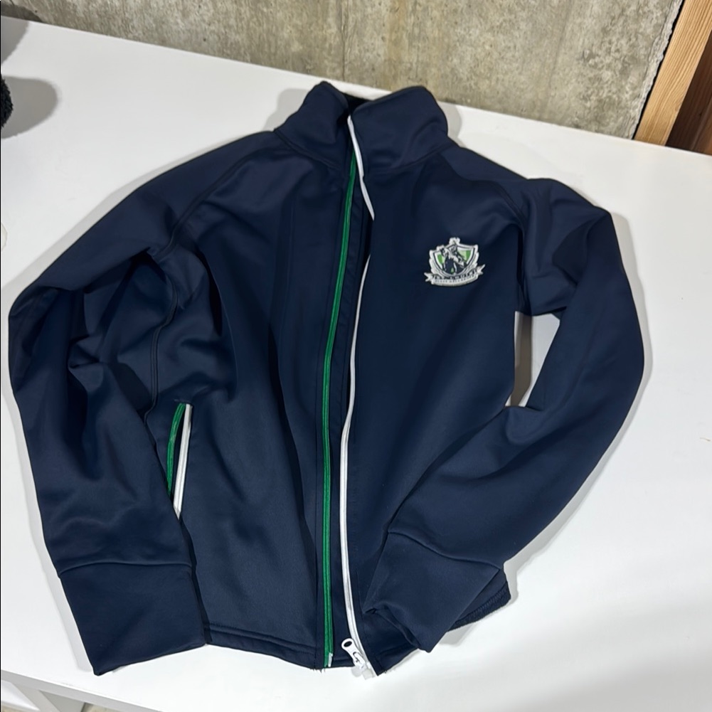 Navy Blue ZipUp Jacket With Crest Navy Blue ZipUp Jacket With Crest